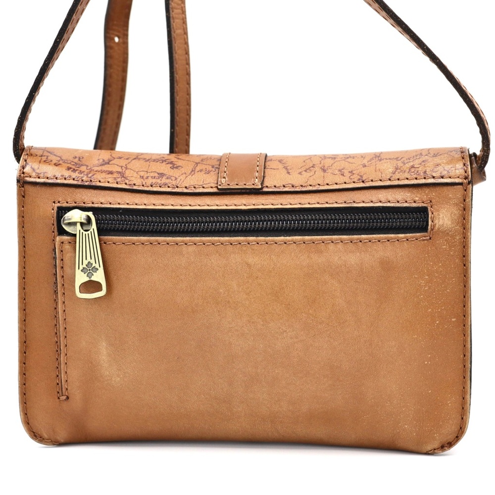 Patricia Nash Torri Crossbody Signature Map Leather Riot Rust Bag - Picture 8 of 16